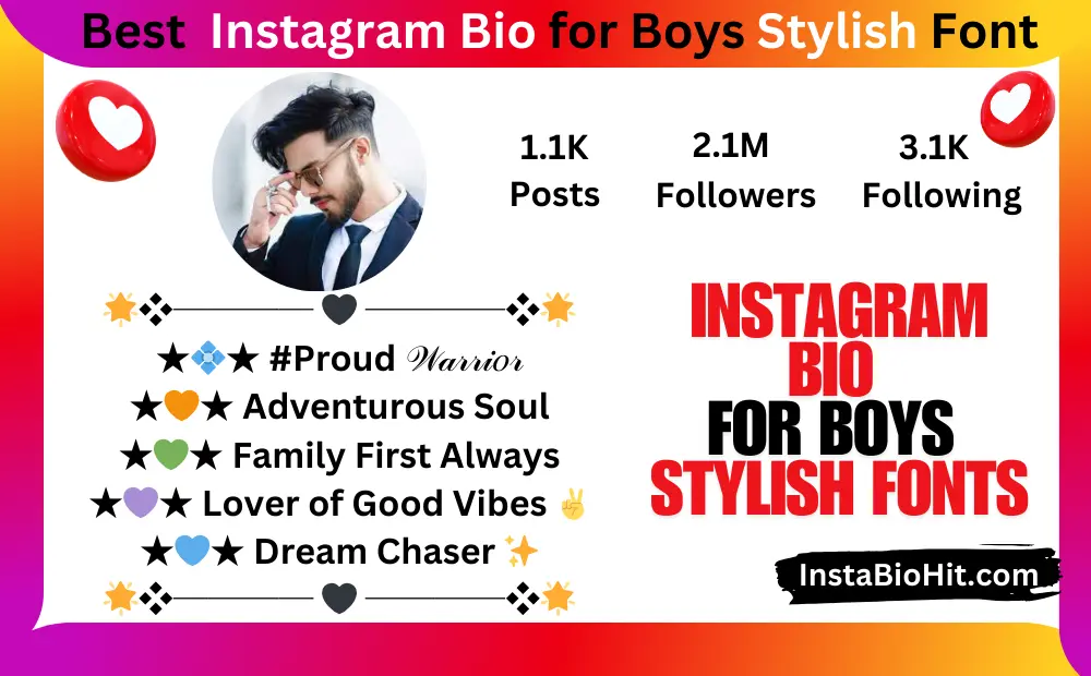 instagram bio for boys stylish font​