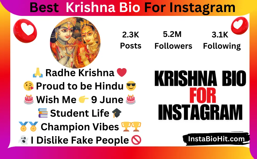 Radha Krishna Bio For Instagram