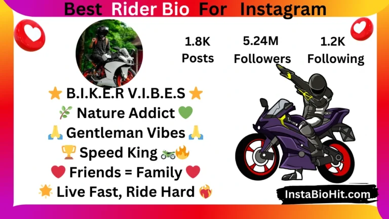 rider bio for instagram
