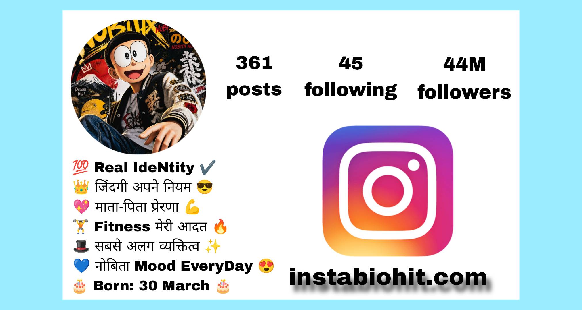 Nobita Instagram Bio