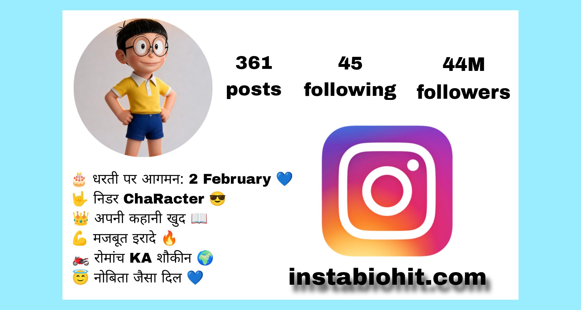Nobita Instagram Bio