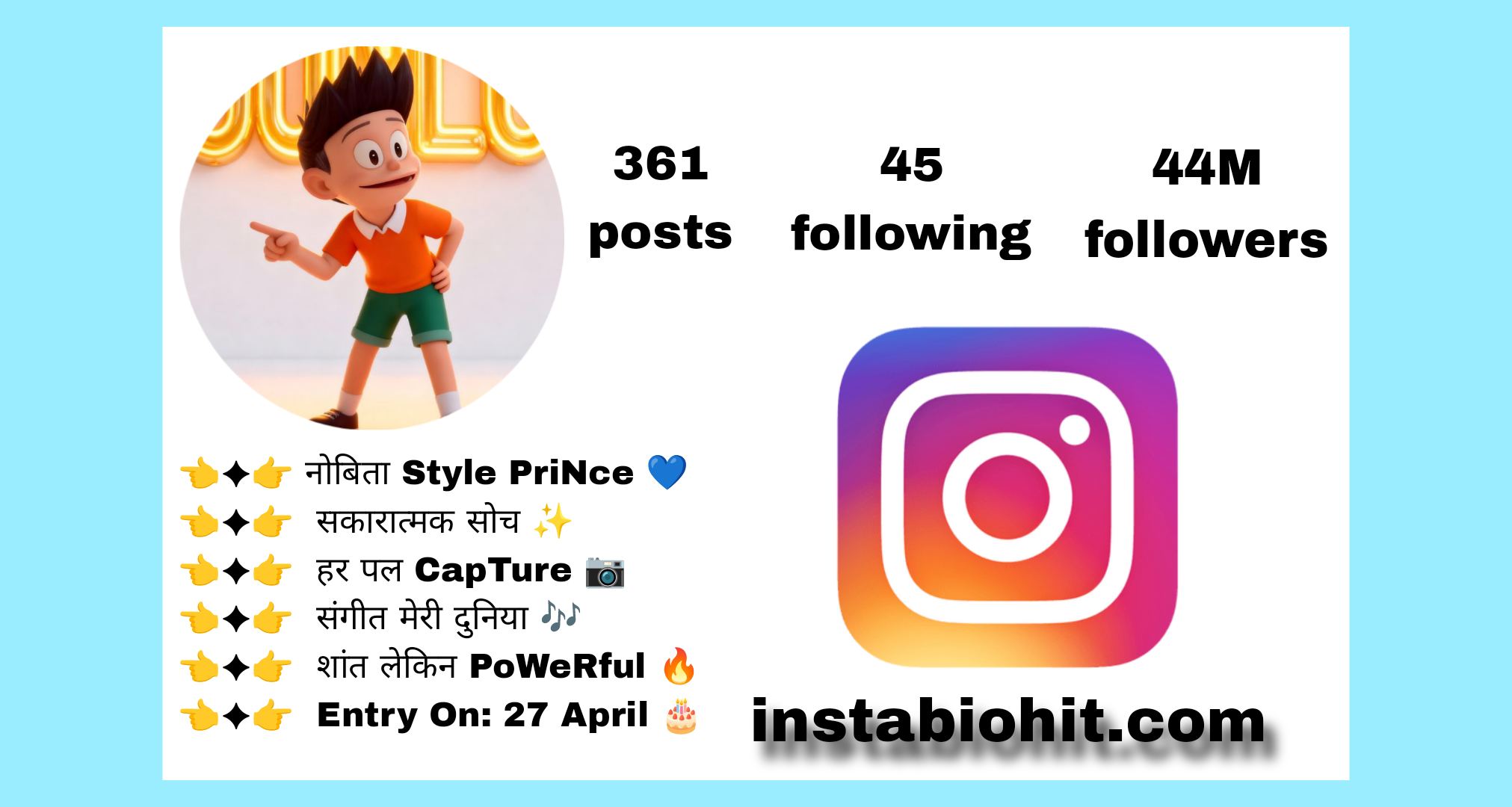 Nobita Instagram Bio