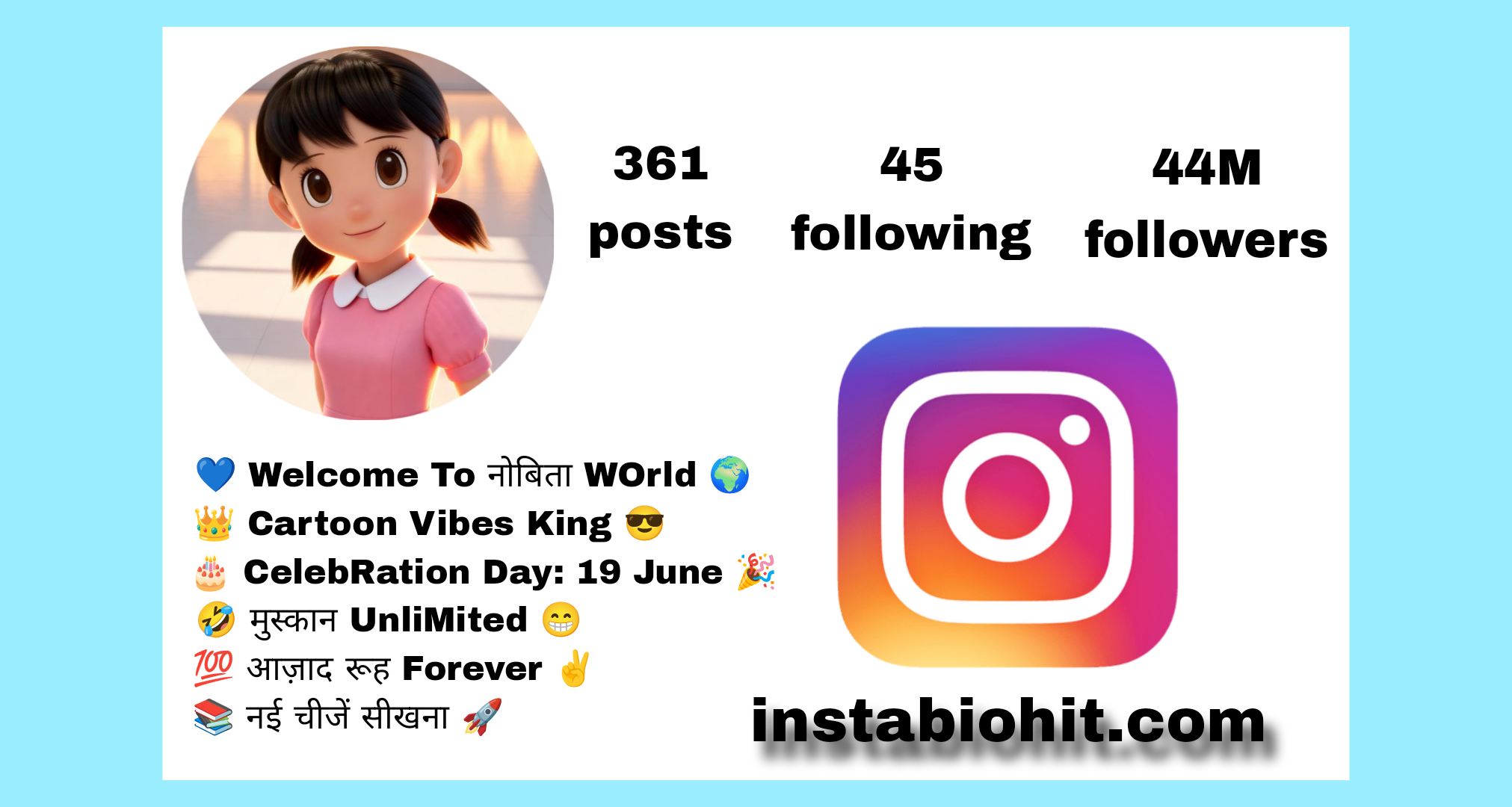 Nobita Instagram Bio