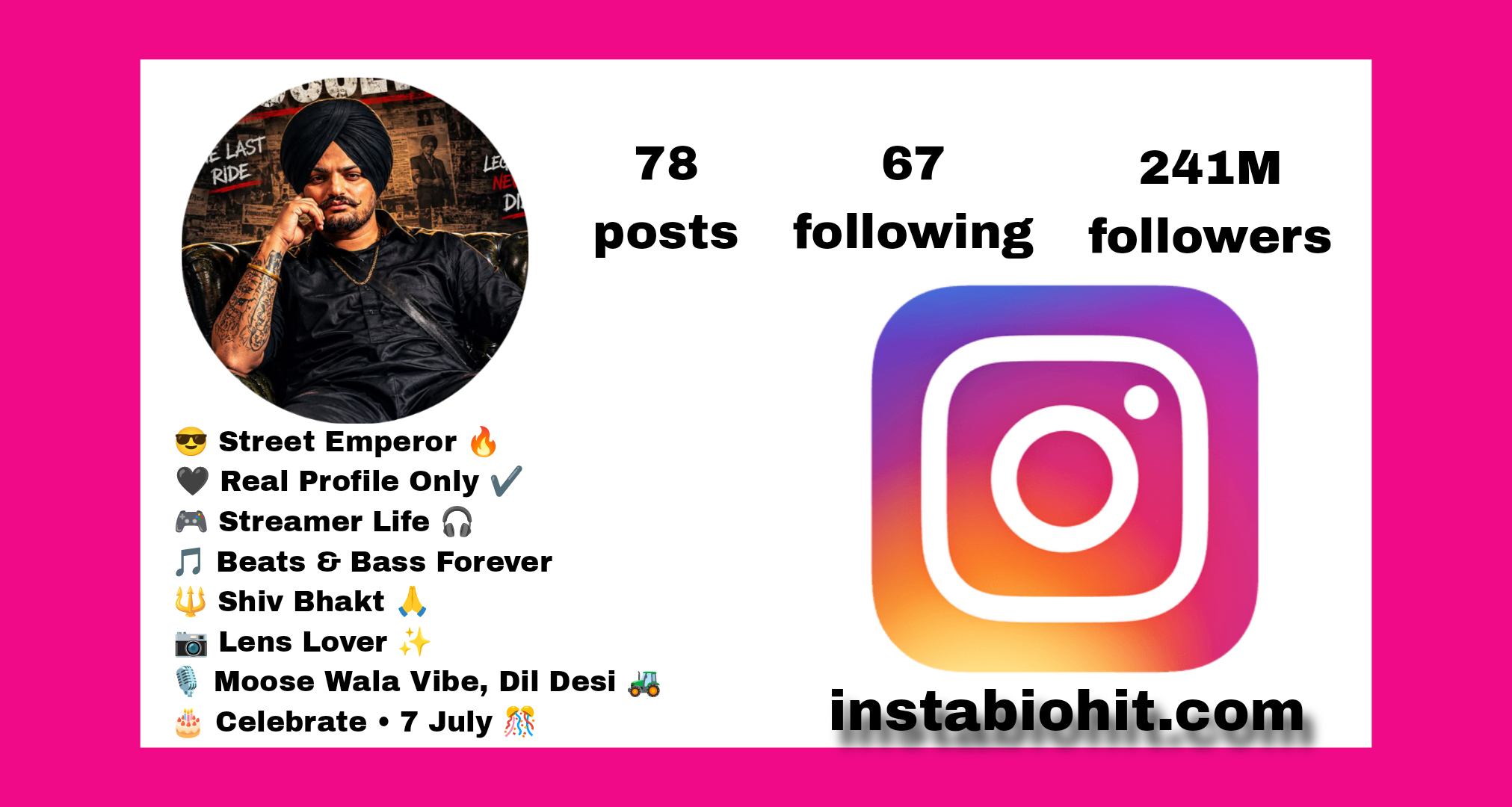 Best {228+} Sidhu Moose Wala Instagram Bio 2026 | Punjabi Style Mix
