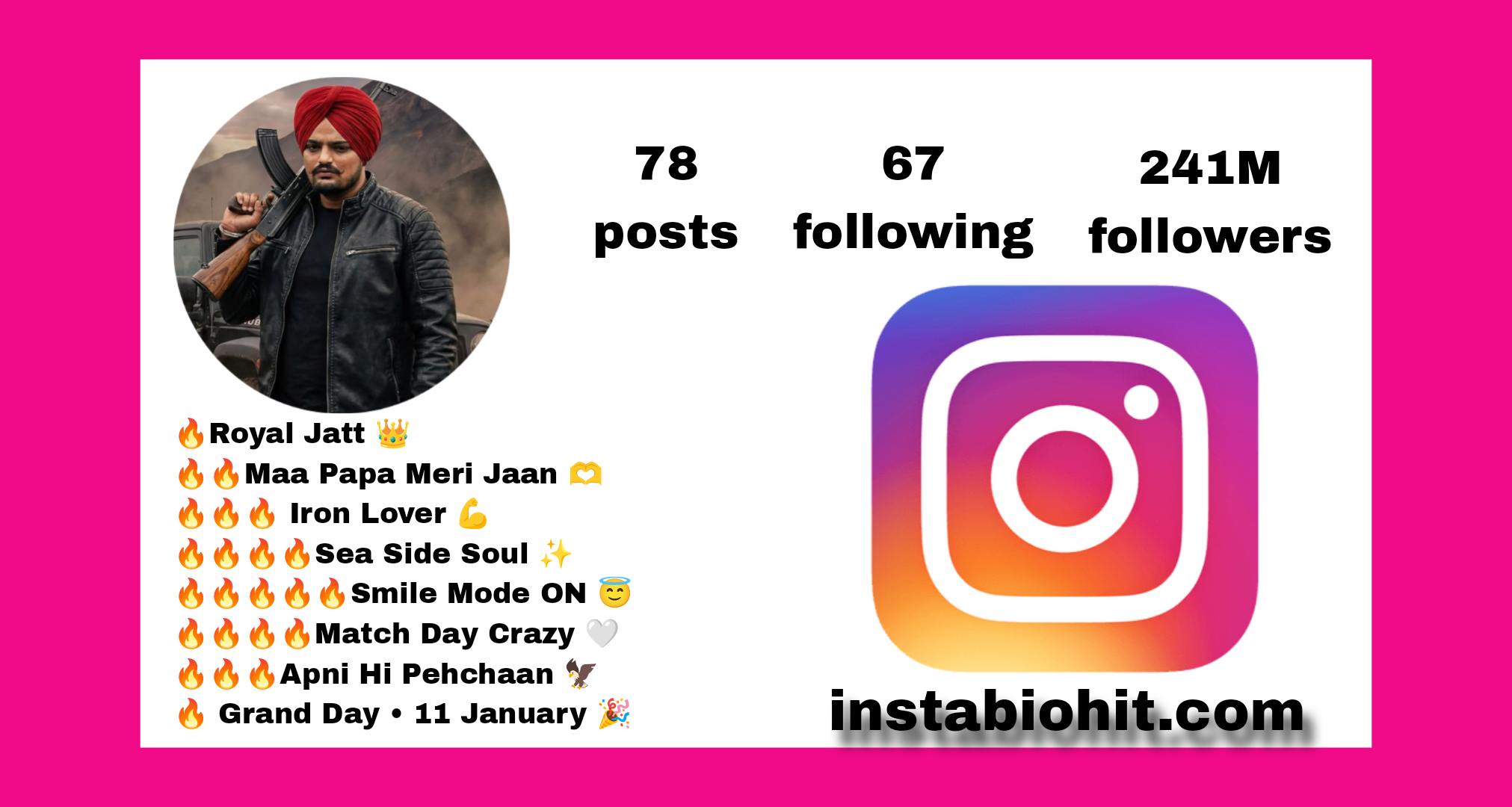 Best {228+} Sidhu Moose Wala Instagram Bio 2026 | Punjabi Style Mix